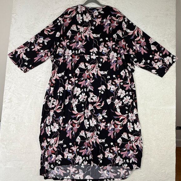 Catherines Women 4X Strawbridge Fit & Flare Dress‎ Black Floral Soft Knit - Picture 3 of 11